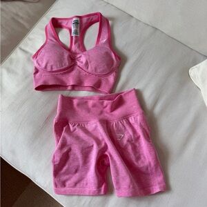 Gymshark Pink Bra and Shorts Lift Seamless